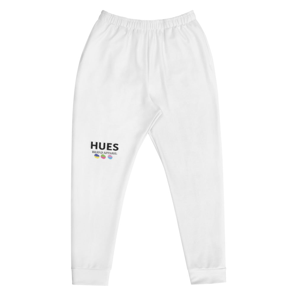 HUES Brand Logo Print Joggers | White