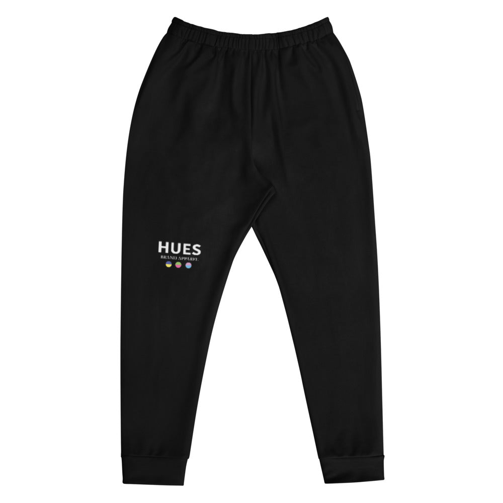 HUES Brand Logo Print Joggers | Black